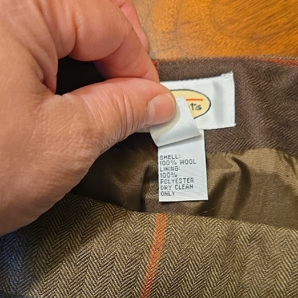 Talbots Large Green and Brown Plaid Skirt - Picture 9 of 9